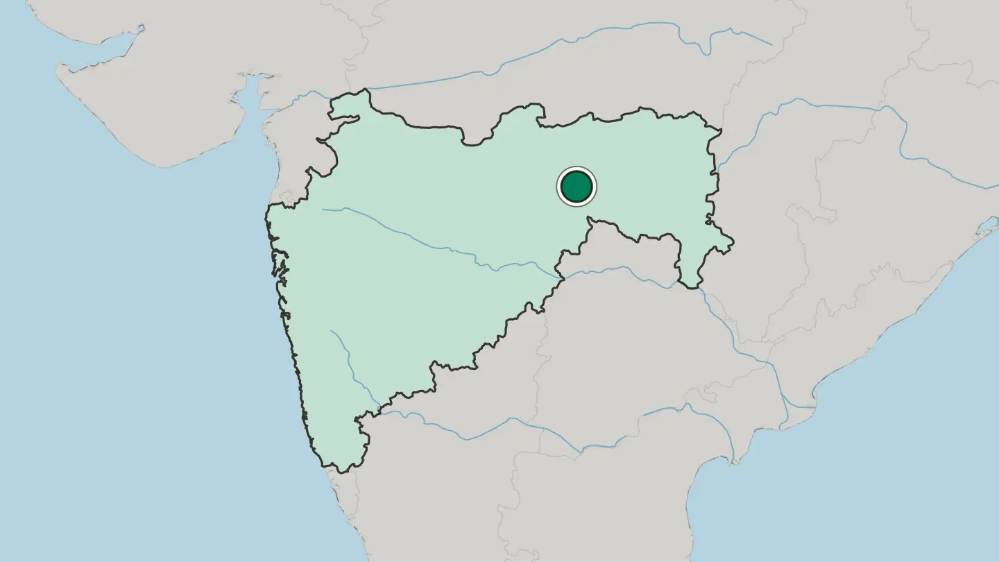 Map of Yavatmāl in India