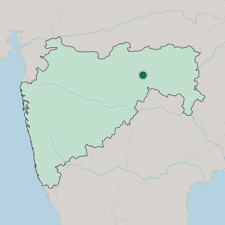 Map showing Yavatmāl — In State of Mahārāshtra