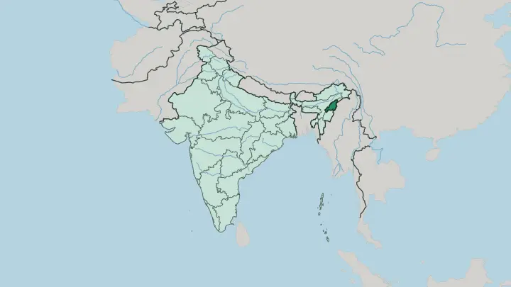 Map of State of Nāgāland in India