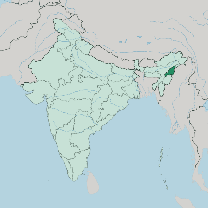 Map showing State of Nāgāland — In India