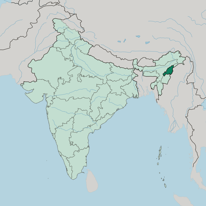 Map showing State of Nāgāland — In India