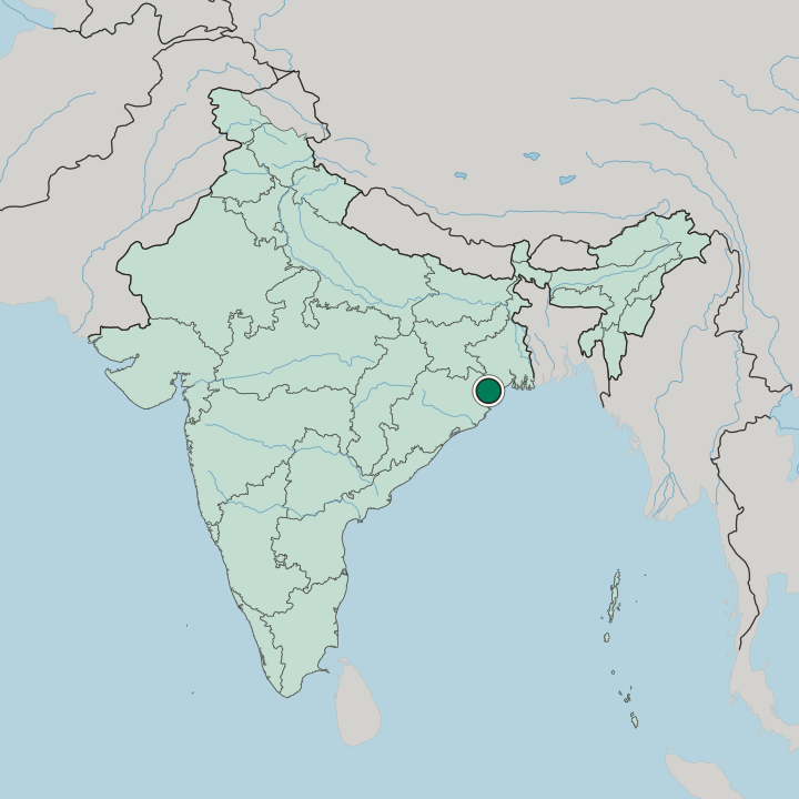 Map showing Balasore — In India