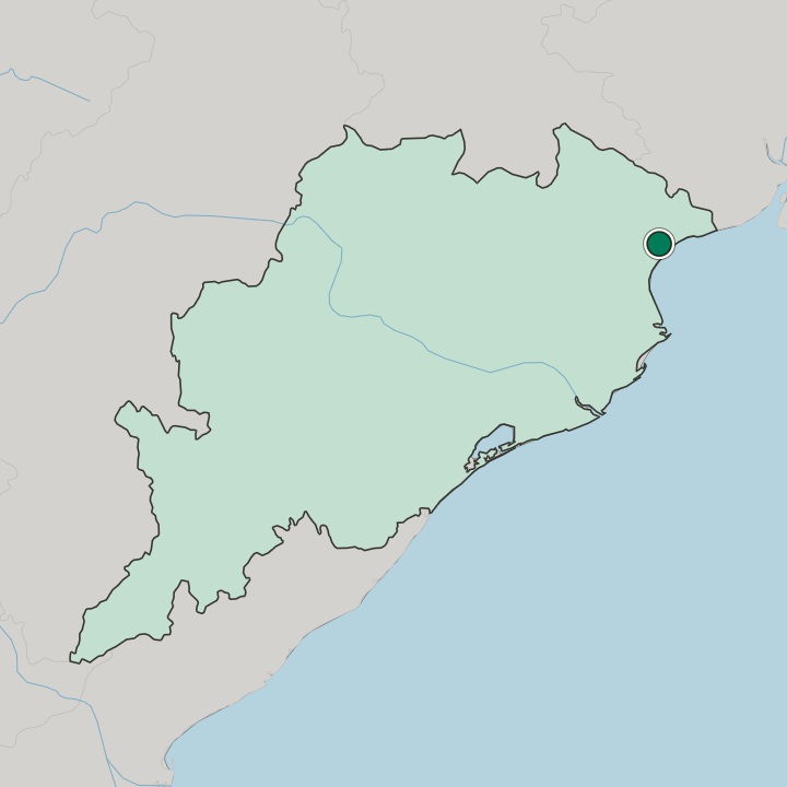 Map showing Balasore — In State of Odisha