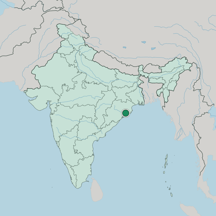 Map showing Bhubaneswar — In India