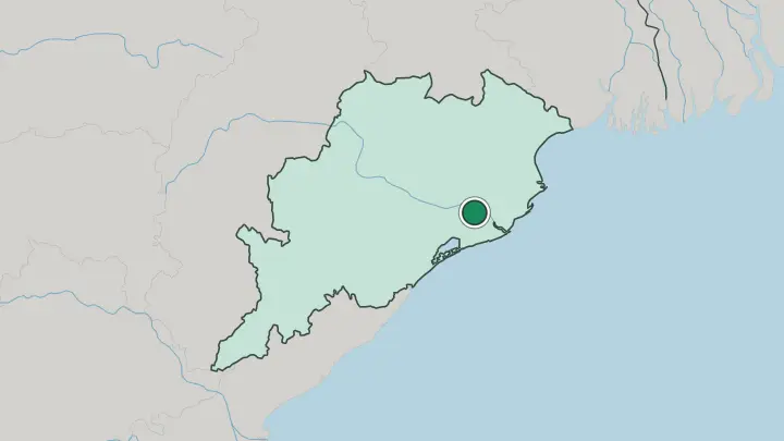 Map of Bhubaneswar in India