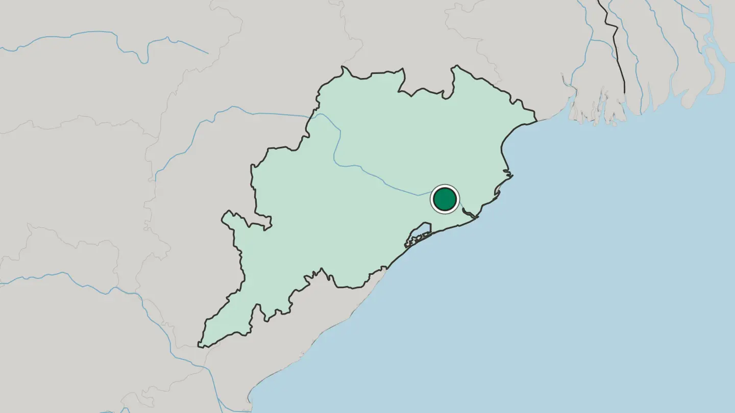 Map of Bhubaneswar in India