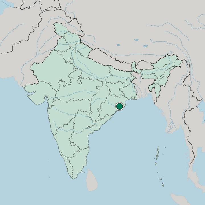 Map showing Cuttack — In India