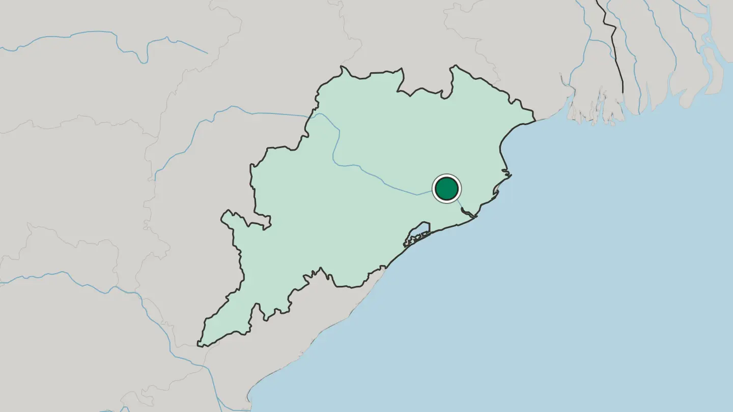 Map of Cuttack in India