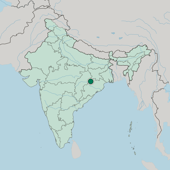 Map showing Jharsuguda — In India