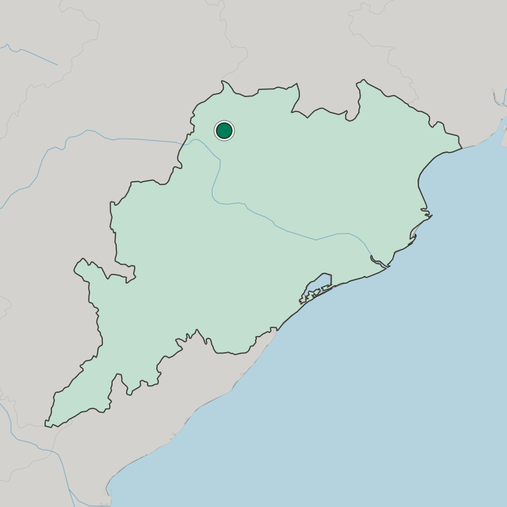 Map showing Jharsuguda — In State of Odisha