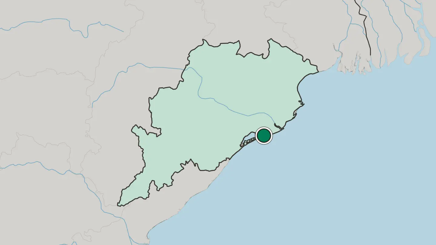 Map of Puri in India