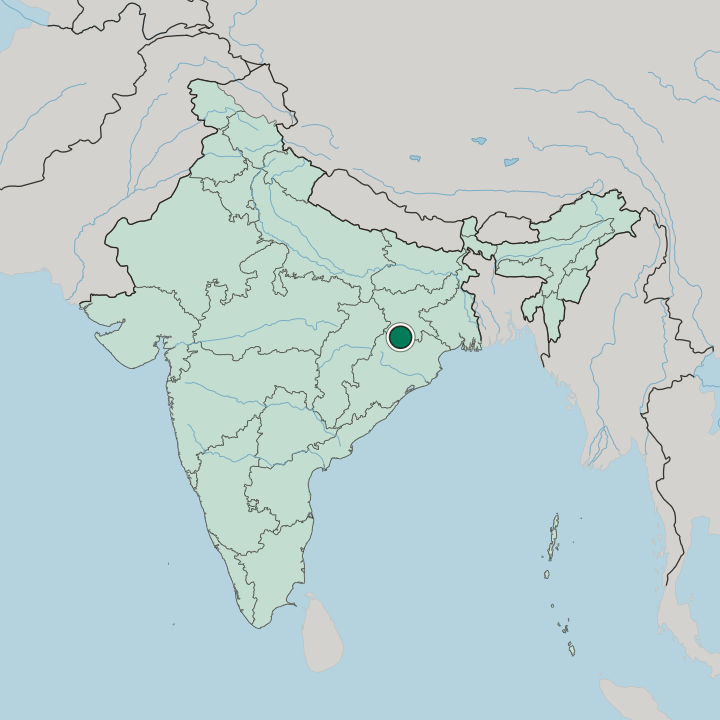 Map showing Rourkela — In India