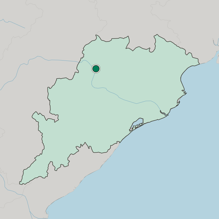 Map showing Sambalpur — In State of Odisha