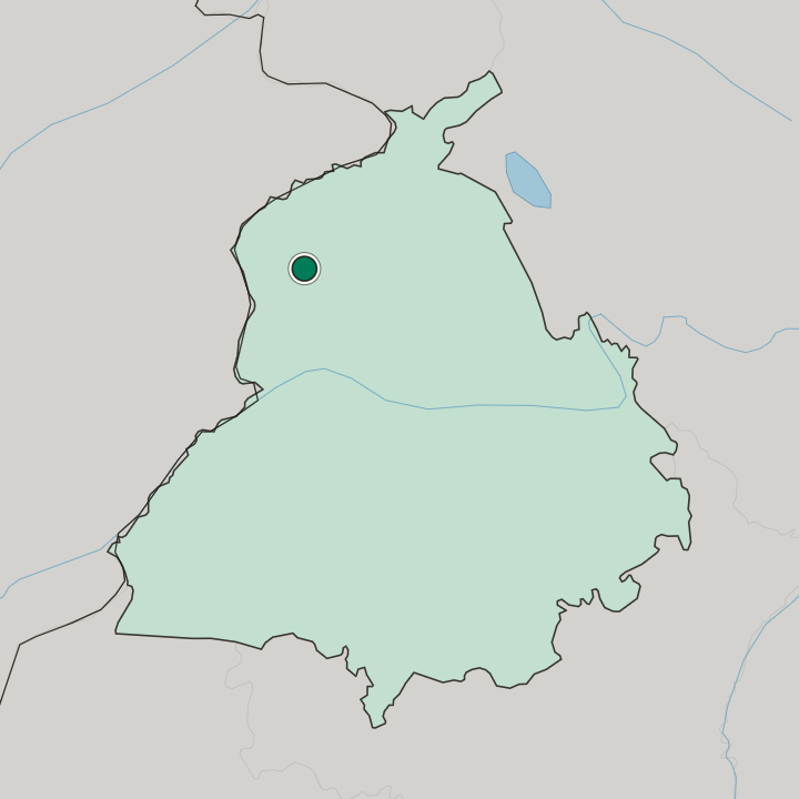 Map showing Amritsar — In State of Punjab