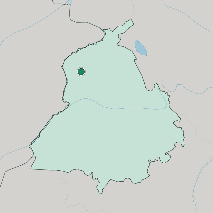 Map showing Amritsar — In State of Punjab