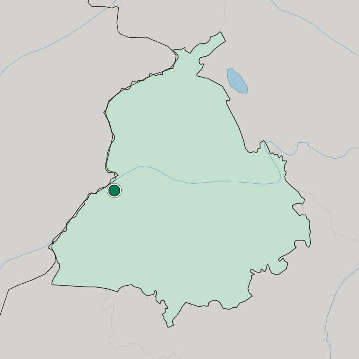 Map showing Firozpur — In State of Punjab