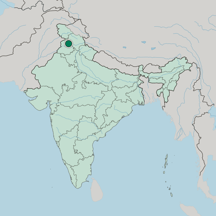 Map showing Hoshiārpur — In India