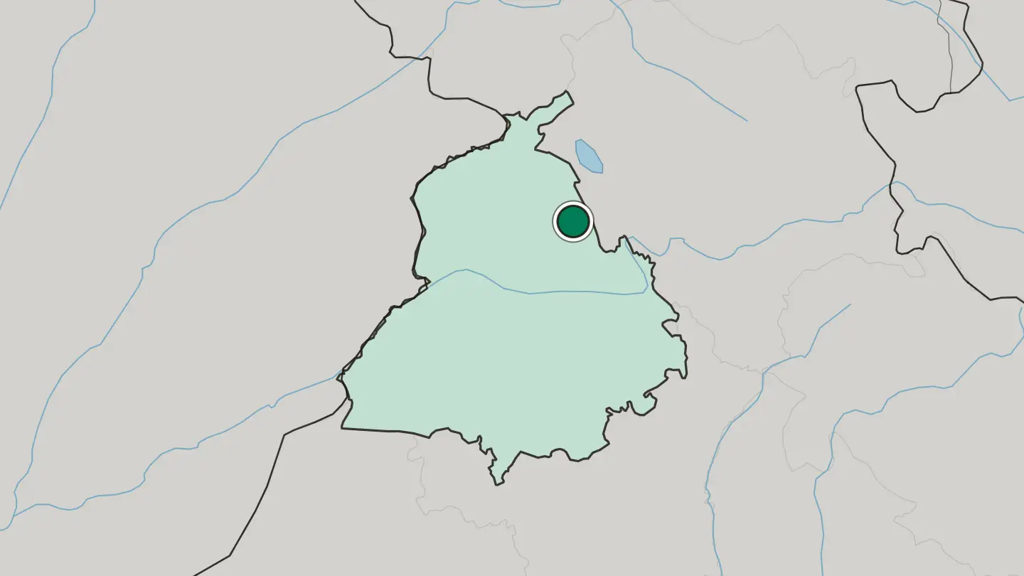 Map of Hoshiārpur in India