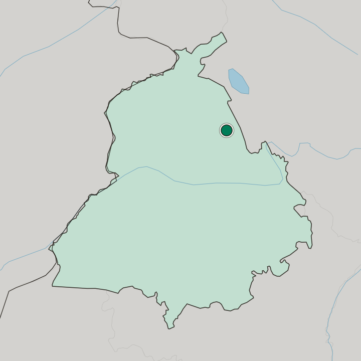 Map showing Hoshiārpur — In State of Punjab
