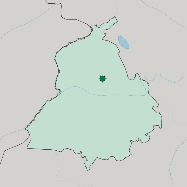 Map showing Jalandhar — In State of Punjab