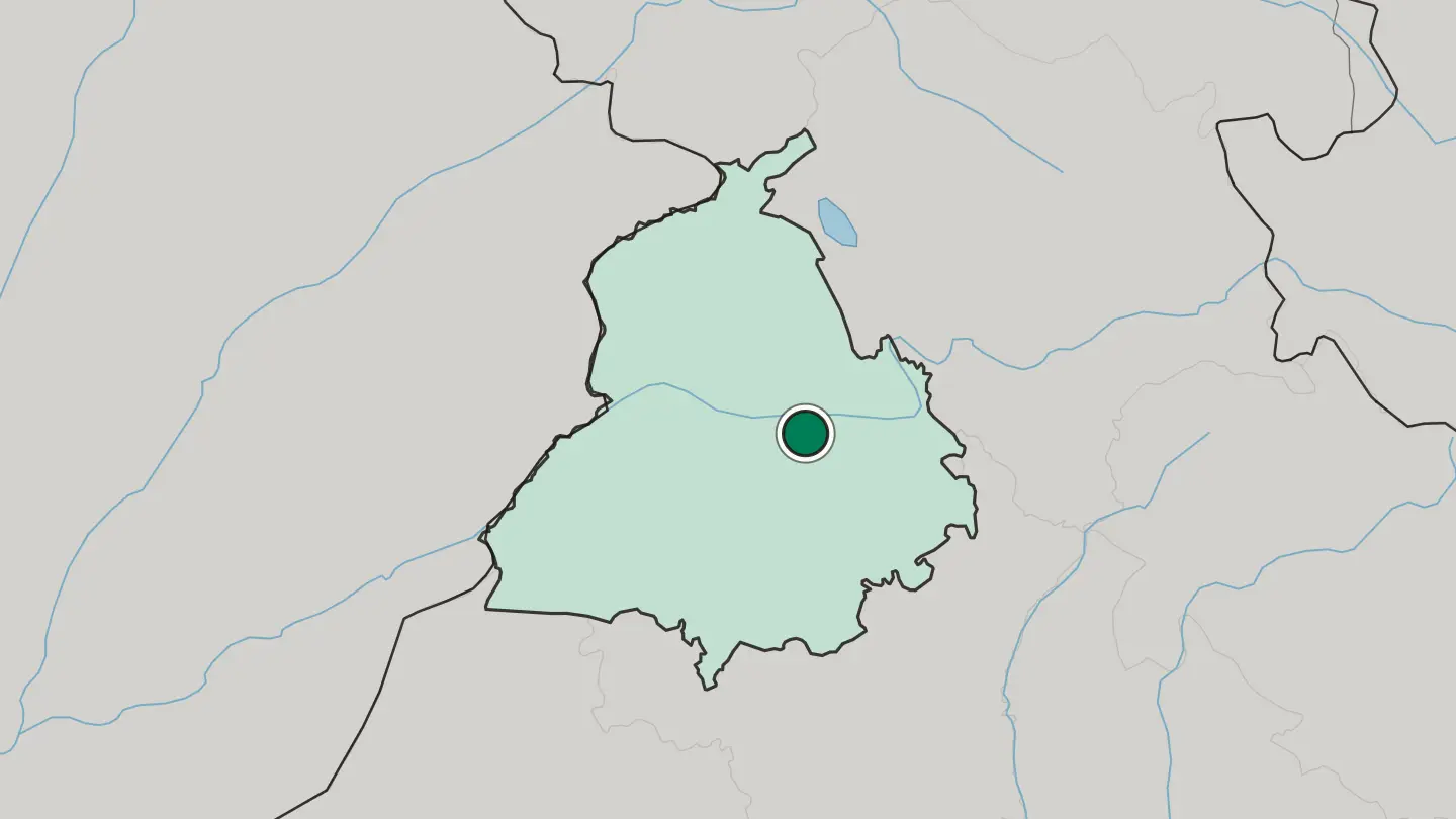 Map of Ludhiana in India