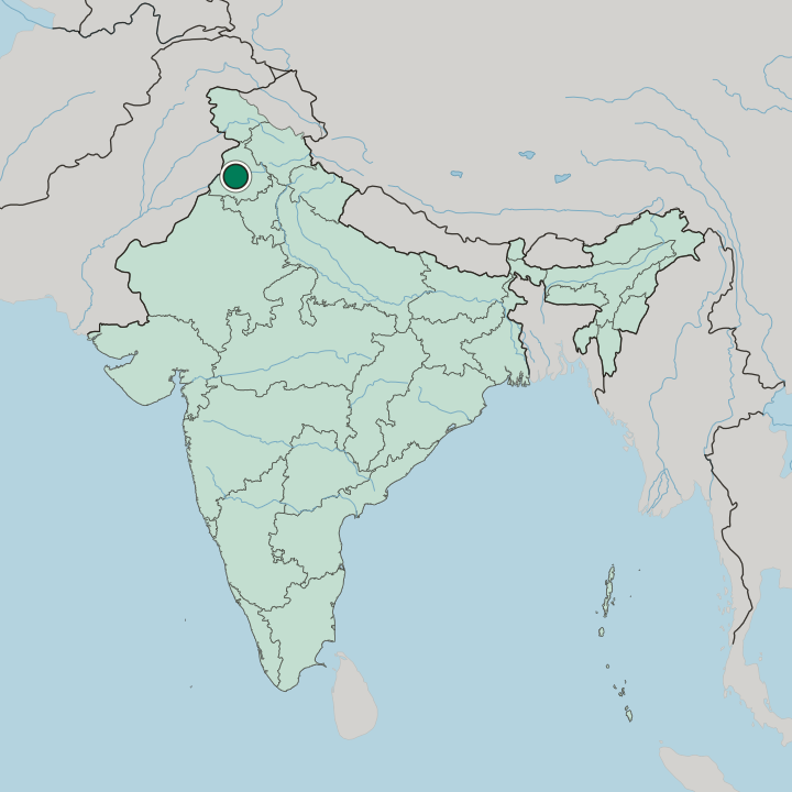 Map showing Moga — In India