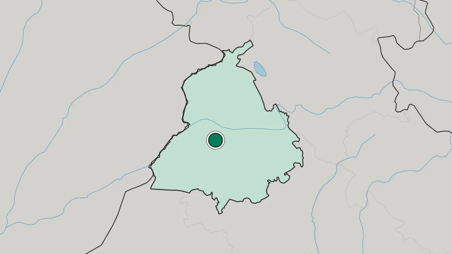 Map of Moga in India