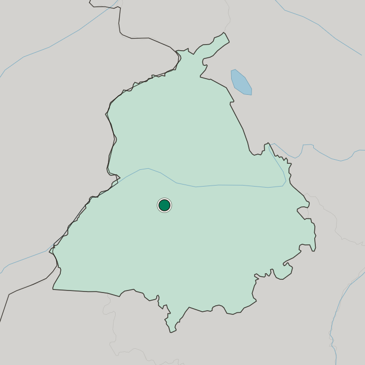 Map showing Moga — In State of Punjab
