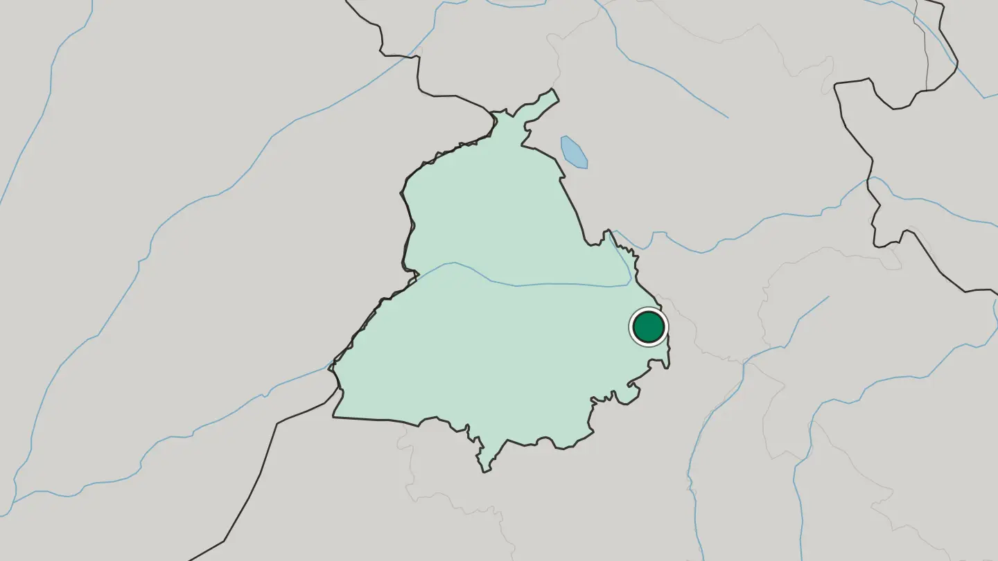Map of Mohali in India