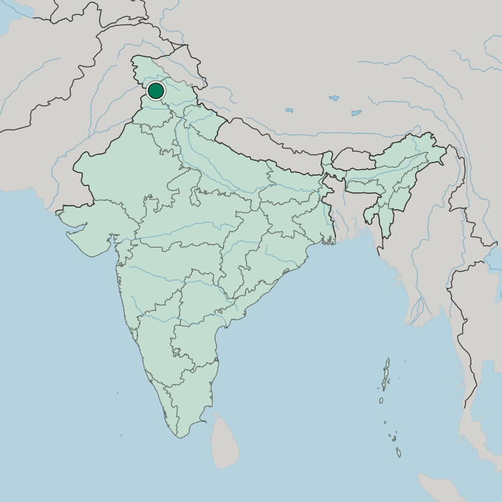 Map showing Pathānkot — In India