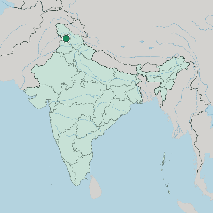 Map showing Pathānkot — In India