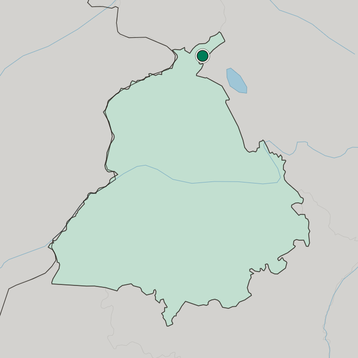 Map showing Pathānkot — In State of Punjab