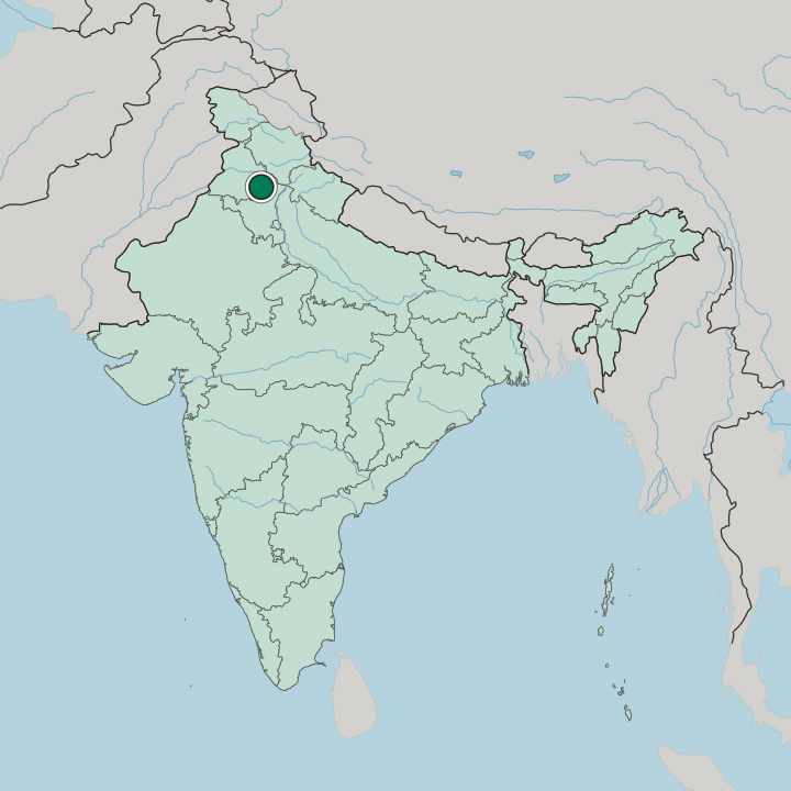Map showing Patiāla — In India