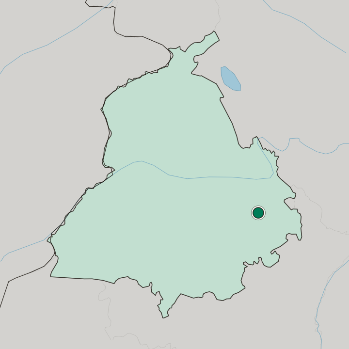 Map showing Sirhind — In State of Punjab