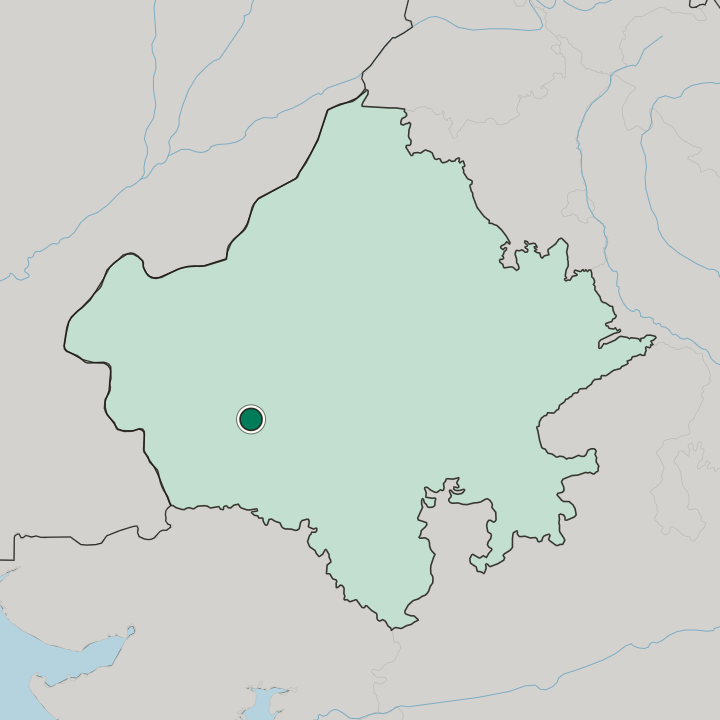 Map showing Balotra — In State of Rājasthān