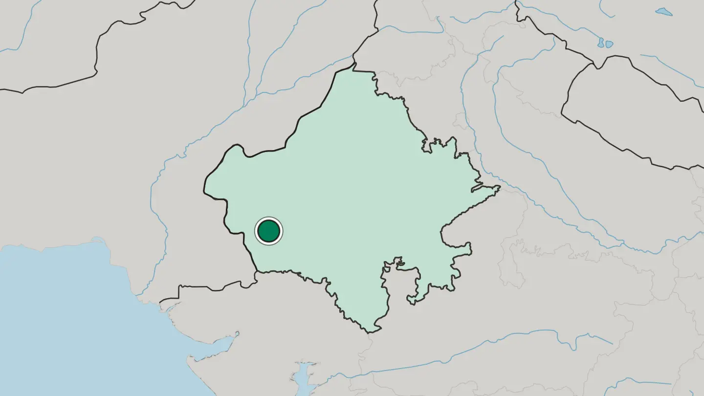 Map of Bārmer in India