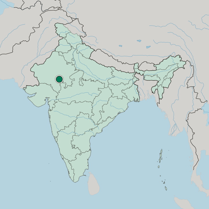 Map showing Bhilwara — In India