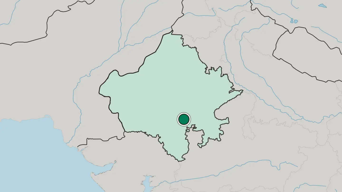 Map of Bhilwara in India