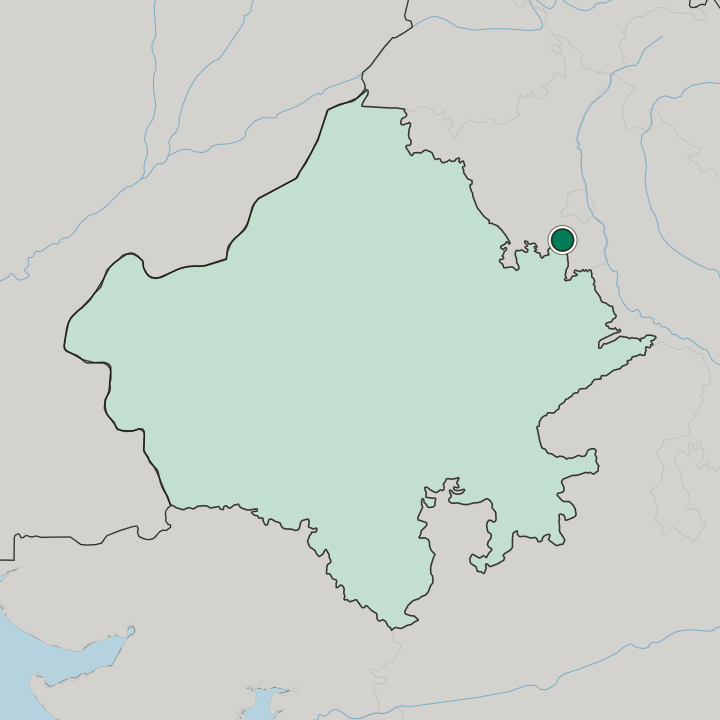 Map showing Bhiwadi — In State of Rājasthān