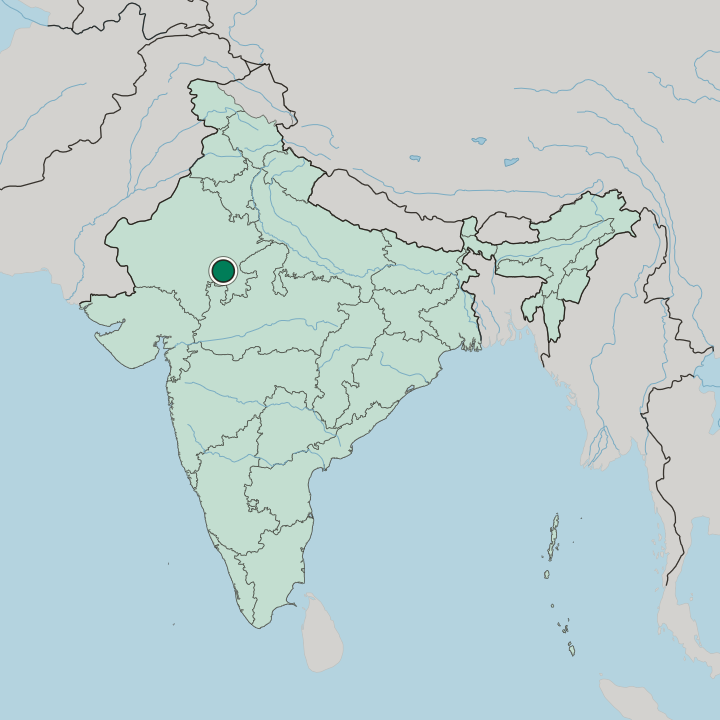 Map showing Būndi — In India