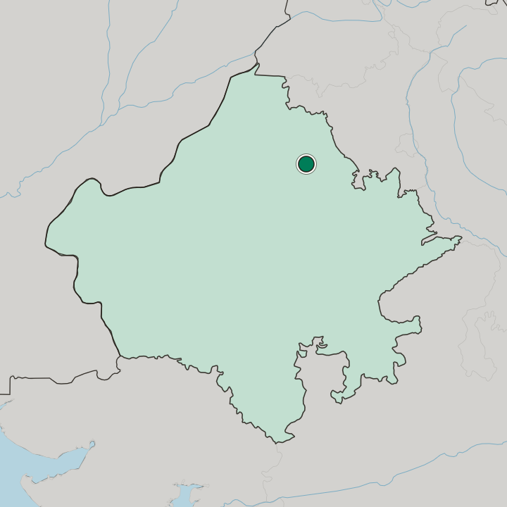 Map showing Chūru — In State of Rājasthān