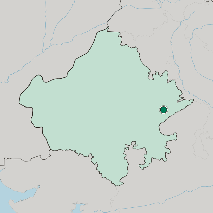 Map showing Gangāpur — In State of Rājasthān