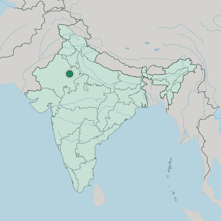 Map showing Jaipur — In India