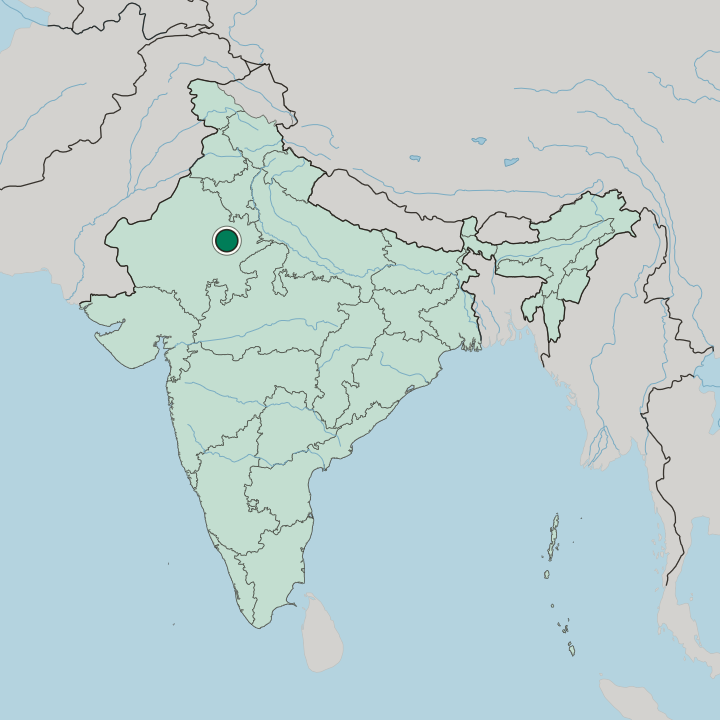 Map showing Jaipur — In India