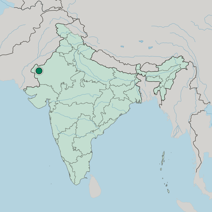 Map showing Jaisalmer — In India