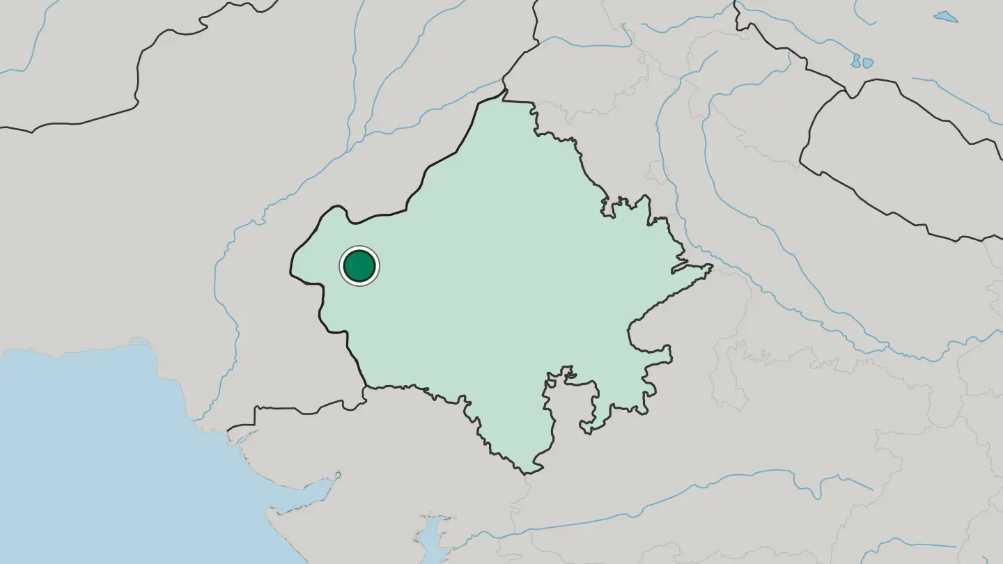 Map of Jaisalmer in India