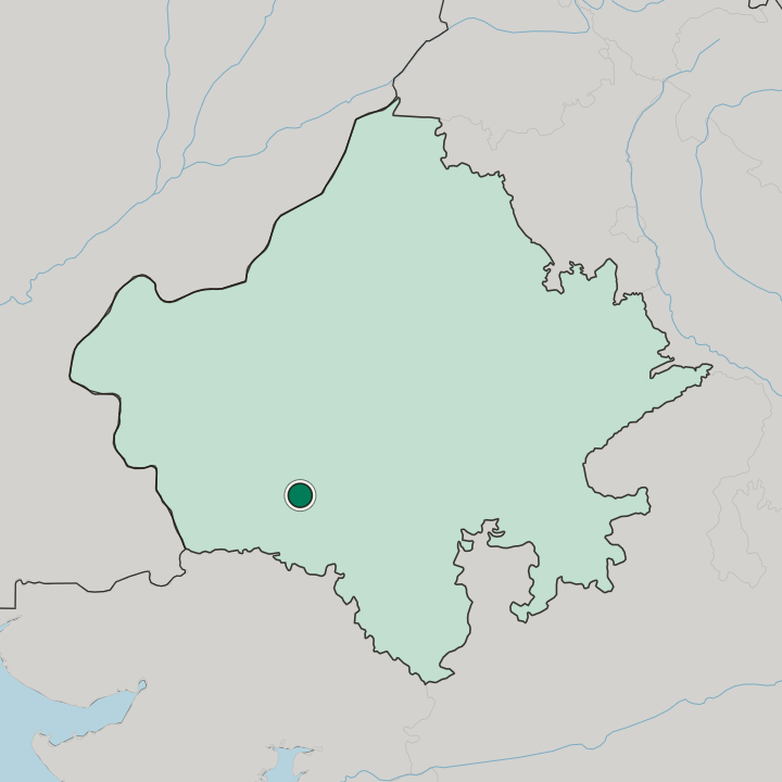 Map showing Jalor — In State of Rājasthān