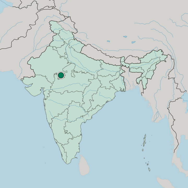 Map showing Jhālāwār — In India