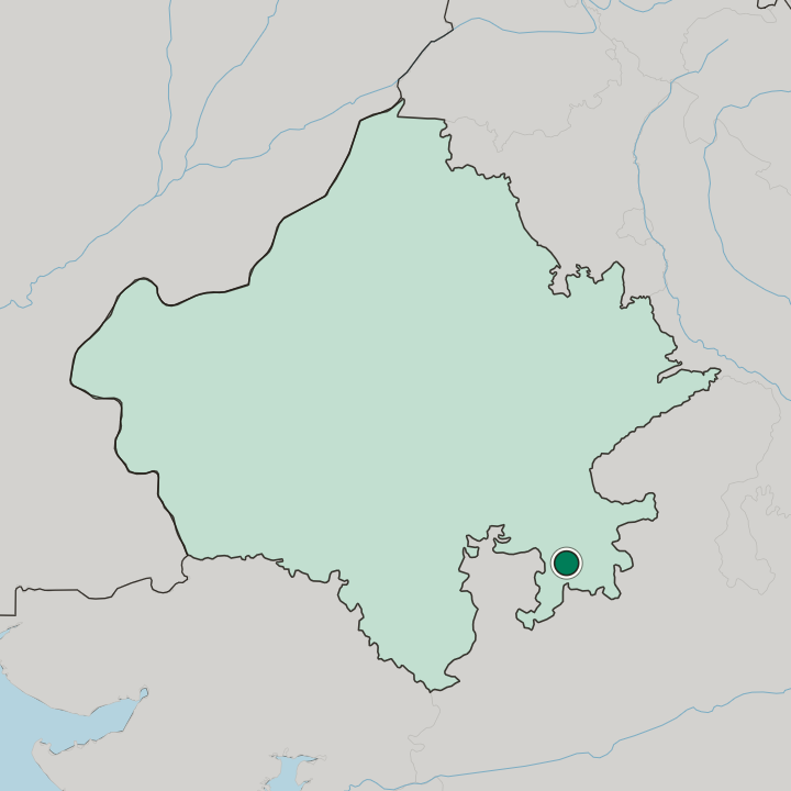 Map showing Jhālāwār — In State of Rājasthān