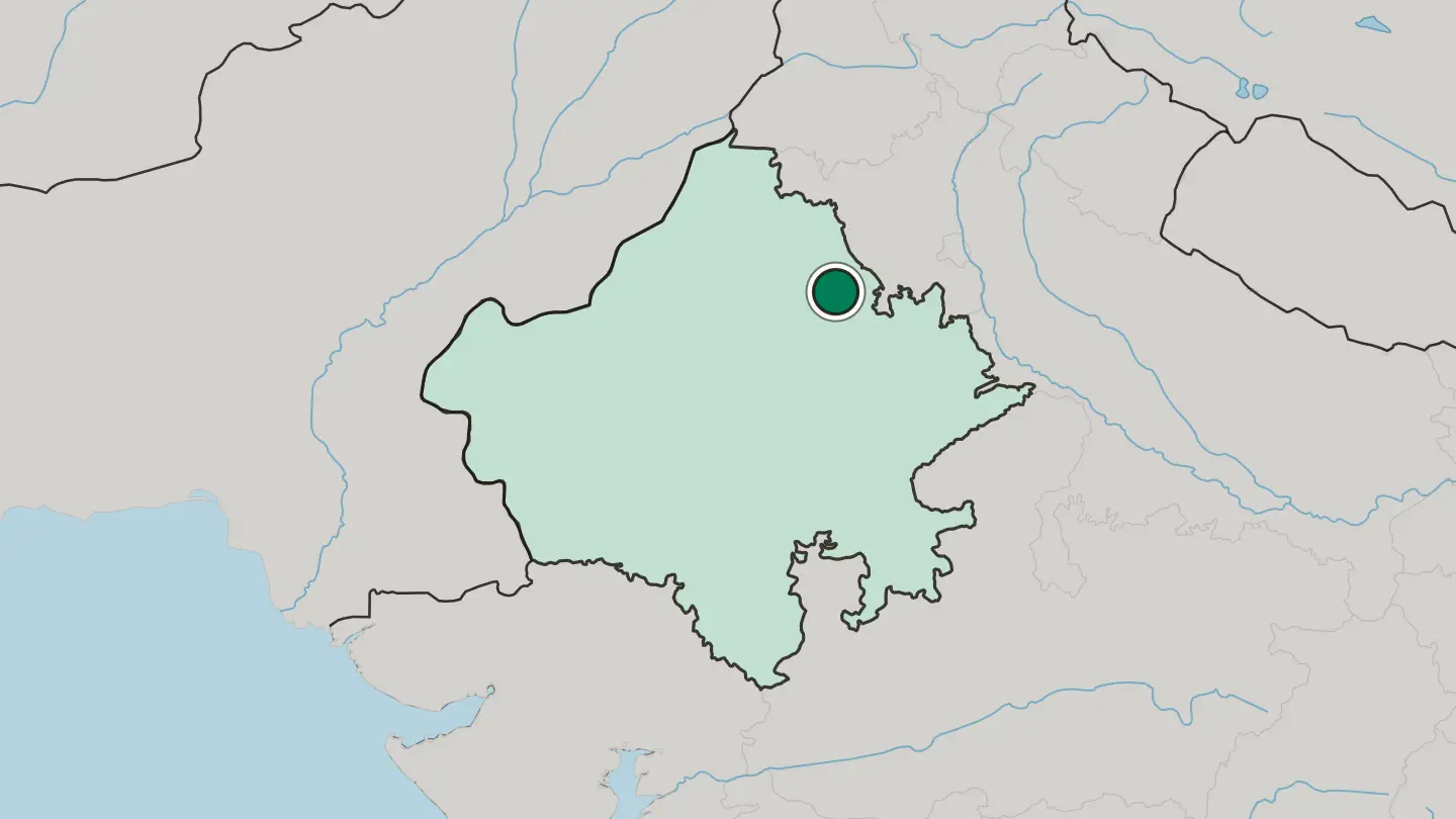 Map of Jhunjhunūn in India